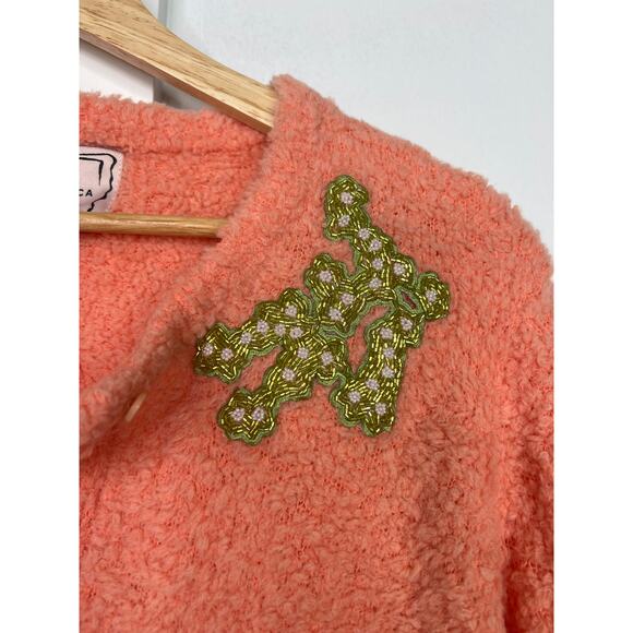 NWT Lingua Franca Nala Beaded Boucle-Knit Button-Down Cardigan Size: Large - Picture 7 of 12